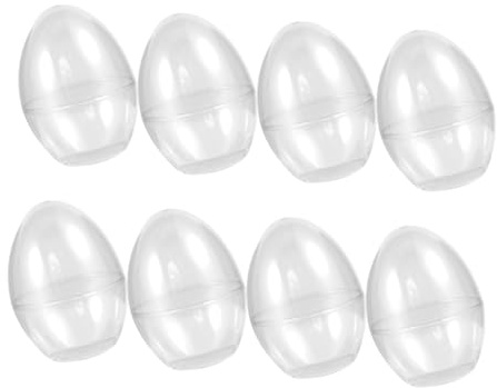 Angoily 8pcs Jumbo Plastic Easter Eggs Fillable Storage Boxes Stable Flat Bottom Design Elegant Packaging for Easter Parties