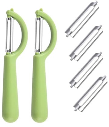 Eplucheur legumes vert avec 4 lames econome professionnel multifonction | Lame, Acier, Poignee, Ergonomique, Epluche, Tomate, Facile, Julienne, Rapide, Accessoire, Cuisine, Qualite, Solid
