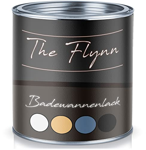 The Flynn - Vernis pour revêtement de baignoire - Qualité supérieure - Blanc, gris, noir et beige - 2 composants - Brillant, noir