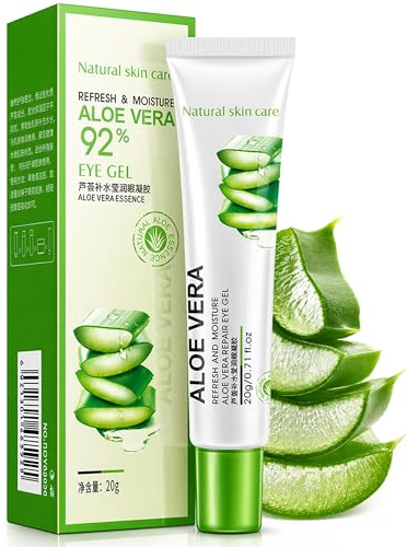 BIOAQUA Aloe Vera Gel Crème Hydratant Contour des Yeux Réduit les Cernes Hydrate Pas de Poche Yeux Garanti 20g