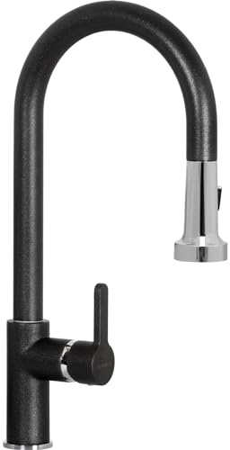 Schock SXALTD51 Einhebelmischer mit herausziehbarer Brause Professional, Anthrazit
