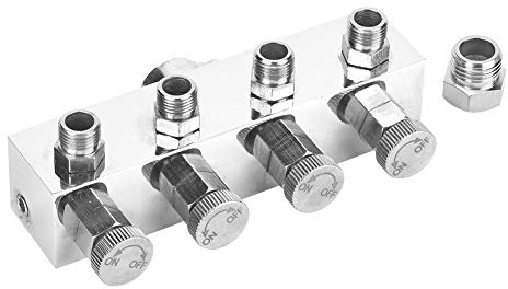 Justerbar Luftslang Splitter med Reglerad Mätning, Aluminium Manifold Airbrush Adapter Tillbehör