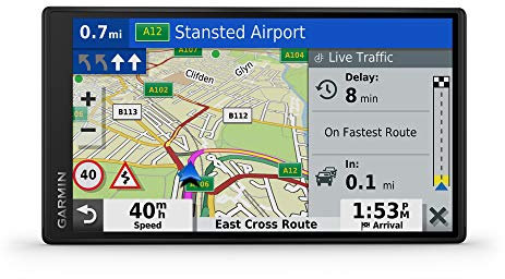 Garmin [renewed] DriveSmart 55 MT-D EU – Navigationsgerät mit 5,5“ (14 cm) Farbdisplay, vorinstallierten 3D-Karten für Europa (46 Länder), Sprachsteuerung & Fahrerassistenz [Generalüberholt]