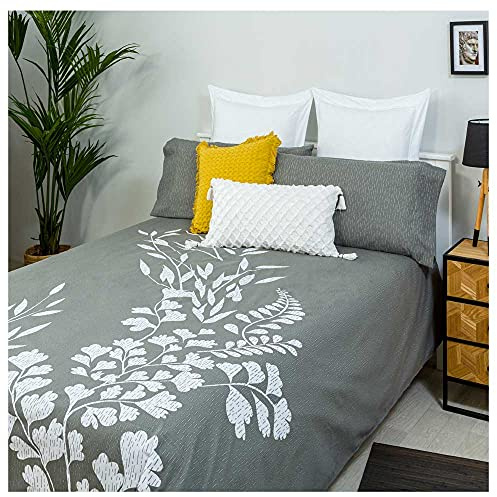 Wendbarer Bettbezug Bettwäsche, Foresta, 150 x 190/200 cm, 50 % Baumwolle, 50 % Polyester, Grau