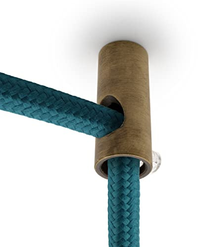 AMARCORDS - 2 Aluminium Deckenpins vertikale Dezentralisatoren und Kabelschellen mit sichtbarer Kabelverstellung Für vertikale Drop-Down-Lampen und -Abhängungen. Farbe MESSING