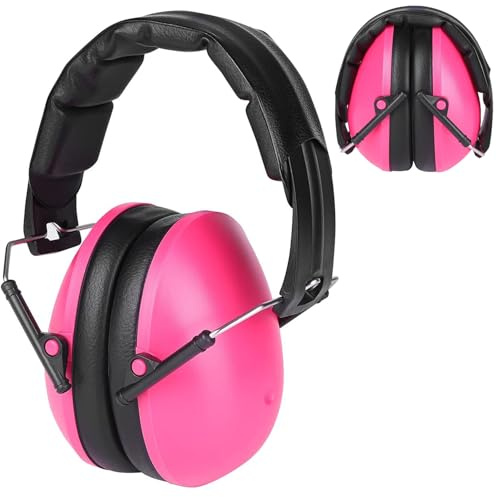 ITODA Shooting Earmuffs Noise Reduction Hearing Protection and Noise Cancelling Reduction Ear Defenders Foldable Hearing Protection Ear Muffs Headset for Working Shooting Hun0ting Mowing Light Pink