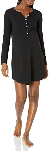 Amazon Essentials Damen Umstandsnachthemd, Stillnachthemd, Schwarz, S