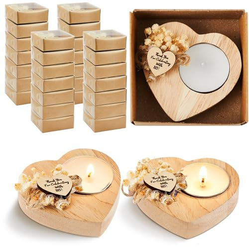 Otuuz Hochzeitskerzen im Set, Brautparty-Kerzen, rustikale Hochzeitsgeschenke für Gäste, Bulk-Geschenke für Hochzeit, Jahrestag, Verlobung und Party-Deko (Naturfarben, 50 Stück)