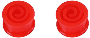 Gualiy 2 STK Ohr Tunnel Set Silikon, Damen Ohrringe Tunnel 12mm Hohl Kreis Rot Flesh Tunnel