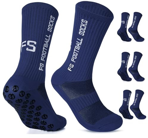Gohanny Chaussette Antidérapante Foot Homme Femme Lot de 3 Grip Socks Football 35-39 39-46 Football Socks pour Basket Trekking Cyclisme Tennis Yoga, Respirantes