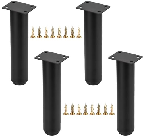 4 stycken möbelfötter justerbara, möbelfötter i metall, svarta, möbelben, justerbar höjd, köksskåp, fötter, sängfötter, skåpfötter för TV-hylla, soffa, lärostol (18–32 cm)