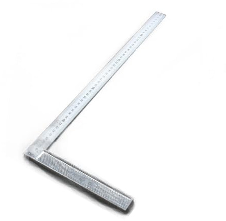 Quadratisches Lineal aus Edelstahl, L-Form, 500 mm, Metall, 90 Grad, rechtwinklig, für Ingenieure, Holzbearbeitung, Handwerker, Messmarkierung