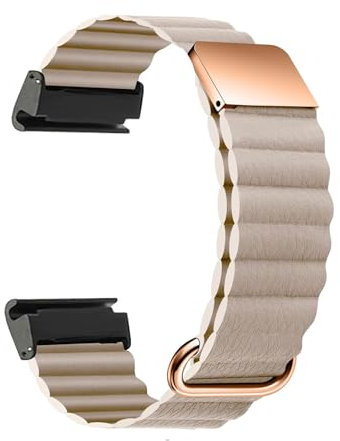 Magnetische Armbänder für Garmin Fenix 5X/5X Plus/Tactix Delta/Charlie/D2 Bravo Armband, Leder Silikon mit Magnet Schleife Schnalle Ersatzarmband Kompatibel mit Garmin Fenix 5X Plus Uhrenarmband (2)