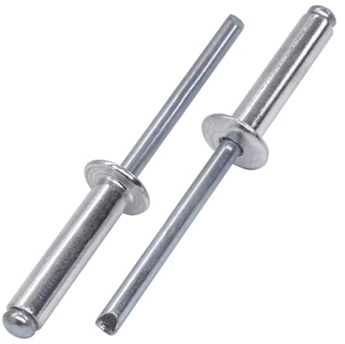 SKIR'CO 30 rivetti ciechi in acciaio zincato 4,8 x 24 mm, mandrino in acciaio, rivetti pop, testa a cupola, rivetti DIN 7337