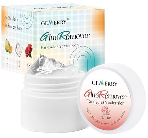 GEMERRY Individual Lash Remover Lash Glue Remover 10g Eyelash Remover Cream | Eyelash Glue Remover Cream Low Irritation Cluster Lashes Extensions Remover Fast Acting(Rose)
