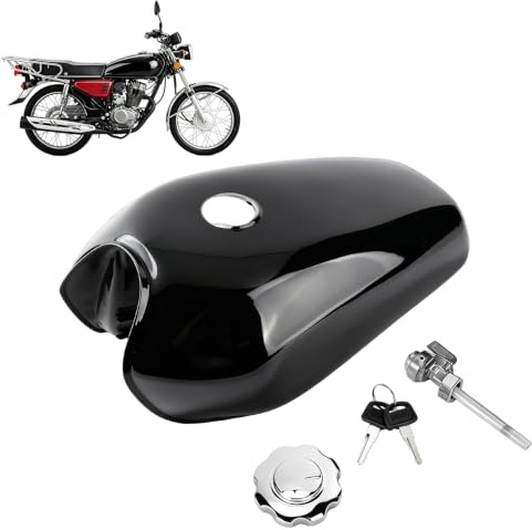 Tanque Combustible Moto 9L Universal Negro Retro CG125