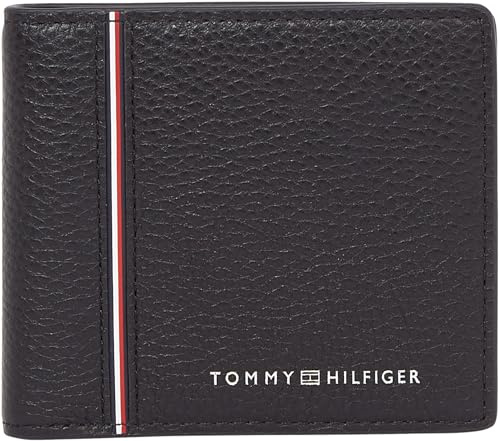 Tommy Hilfiger Herren Geldbeutel Corp Mini Wallet aus Leder, Schwarz (Black), Einheitsgröße