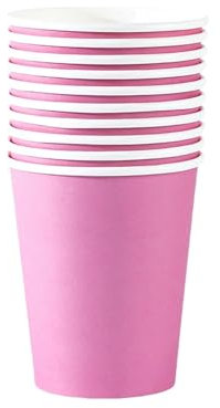 Gobelet en Papier Jetable Coloré pour Enfants Maternelle Bricolage À La Main Découpage De Papier Blank Cup Jouet Gobelet en Papier-Couleur Rose-10 Pièces/Paquet