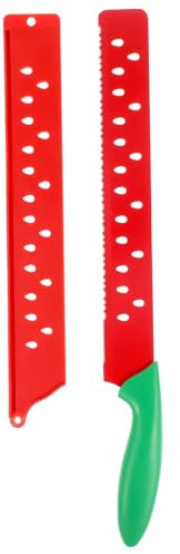 PRETYZOOM Cuchillo Para Cortar Sandía Multifuncional Cortador De Sandía Dentado Con Funda Para Hornear y Cortar Queso y Cortador De Queso Práctico