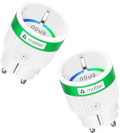 NOUS Presa Smart Matter con Monitoraggio dei Consumi, 16A 3840W, Compatibile con Alexa, Google Home, Apple Homekit, Tuya, SmartThings, Controllo Remoto tramite App, WiFi 2.4 GHz