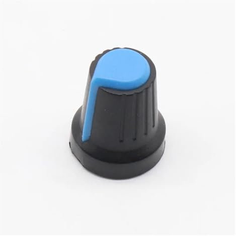 REIUAFWYGV 10Pcs 6mm Threaded Knurled Potentiometer Knobs Caps 15 * 17mm(Blue)