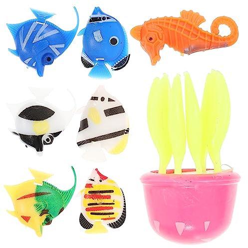 BELLIFFY Simulation Aquarium Dekoration Mikro-landschaftsschmuck Fischfiguren-landschaftsdekor Mini-tierdekor Aus Kunststoff Robust Langlebig Für Heimdekoration