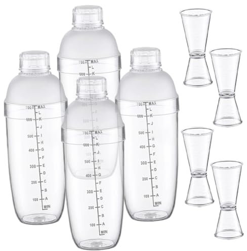 KICHOUSE 1set Shaker Per Cocktail Professionale Include Misurini e Bottiglie Con Scala Per Bar e Eventi Facile Da Pulire e Portatile