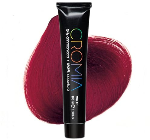 Cromia, Tinta per Capelli Senza Ammoniaca, Rosso Scuro Intenso 6.66 | Effetto Brillante e Colore Intenso, Copertura dei Capelli Bianchi, Colorazione Permanente in Crema, Facile Applicazione