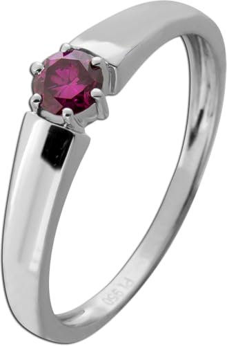 Ch.Abramowicz Brillant Solitärring Platin 950 Pinkr Diamant 0.25ct Verlobungsring 19