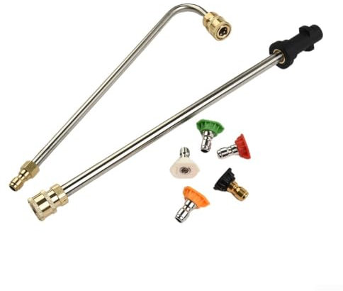 Outil de nettoyage efficace de gouttière 74 cm - Baguette d'extension coudée avec 5 buses de pulvérisation - Compatible avec K27