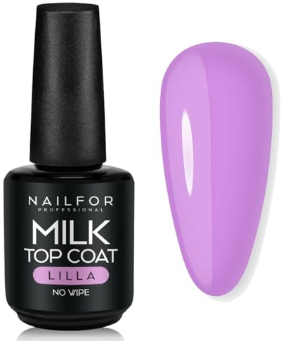 Top Coat Lilla Extra Lucido Professionale Facile da Stendere per Smalto Gel Semipermanente e Ricostruzione Unghie - 15ml (Lilla)