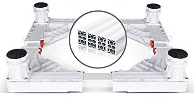 Shockproof Refrigerator Base Stand Washing Machine Holder Stand Adjustable Base Freezer Floor Trays Appliance Rollers Heavy Duty 4/8/12 Feet for Cabinet Vertical Air Conditioner (White 4 feet)