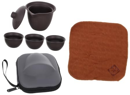 NAMOARLY Service à Thé Japonais Avec Théière Portable Et Mini Tasses Pour Thé Vrac Ensemble Théière Et Tasse Pour Voyage Et Camping
