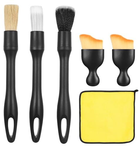 6 StückAuto Detailing Pinsel Auto Innenraum Reiniger Set, Auto Innenreinigung Weiche Bürste Detailingbürste Reinigungspinsel, Innenraum Staubwedel Reinigungsbürsten für Reinigung Innen/Außen