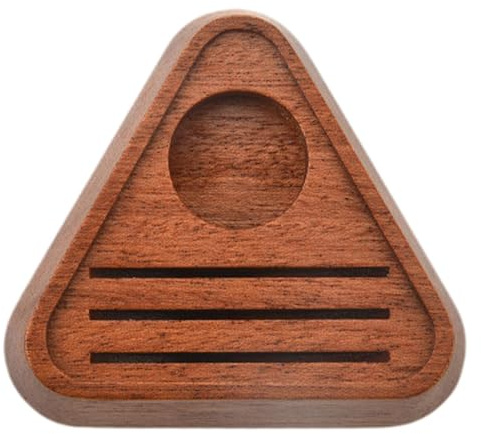 KESOTO Puck Screen Halter Holz Kaffeefilterhalter Universal Lagerbasis Dreieckige Kaffeeverteiler Netzständer für Küche Büro Kaffeebar, Braun