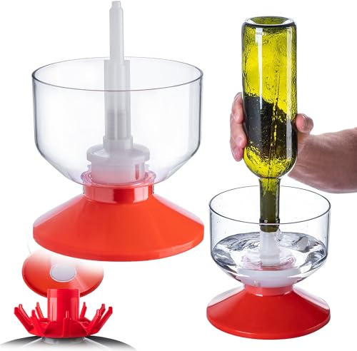 KADAX Flasksköljare för glasflaskor, flaskrenare av plast för snabb sköljning av vinflaskor, ölflaskor och juiceflaskor, flaskrengöring