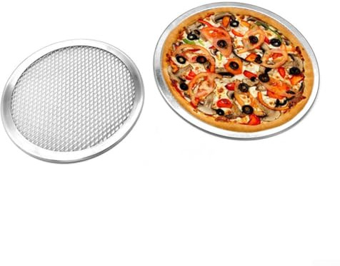Set di 3 teglie per pizza da 30,5 cm, in lega di alluminio, teglie rotonde ispessite con rivestimento antiaderente per una distribuzione uniforme del calore, resistenti alla ruggine