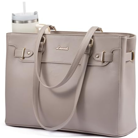 LOVEVOOK Handtasche Damen Mittelgroß, Shopper Tasche Arbeitstasche Elegant Laptoptasche Groß, PU Leder Tote Bag Women Lehrertasche Aktentasche mit Laptopfach für Business, Schule, Büro