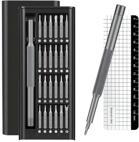 Galacok 25 in 1 Small Precision Screwdriver Set, Professional Magnetic Mini Repair Tool Kit for Phone, Computer, Watch, Laptop, Macbook, Ring Doorbell, Eyeglass, Electronic,Screw Driver