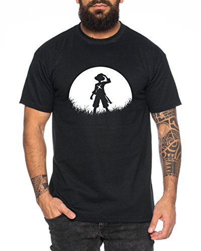 Sunrise Ruffy Herren T-Shirt one Luffy Monkey D. Piece, Farbe:Schwarz, Größe:XXL