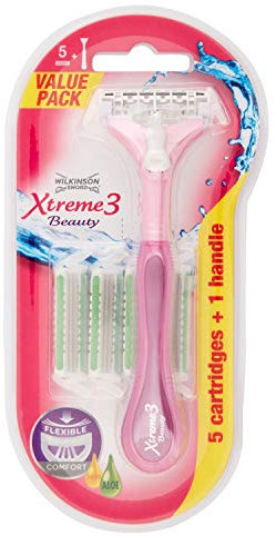 WILKINSON Sword - Xtreme 3 Beauty Hybrid Pack + 4 Ersatzklingen - Damenrasierer - 90 g