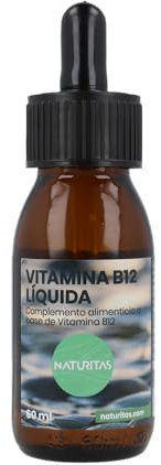 Vitamina B12 Líquida 60 ml Naturitas Essentials | Mantiene la energía y la vitalidad general | Favorece el sistema inmunológico | Complemento alimenticio