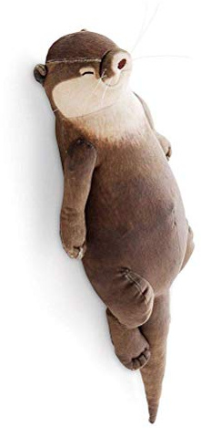 Otter Wrist Pad, 40cm süße Otter gefüllte Baumwolle Bleistift Fall Wrist Pad Kissen Ozean Tiere Realistische Otter Puppe für Kinder Mädchen Weihnachten Geburtstagsgeschenk