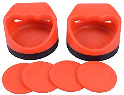 Gamesun Hockey Strikers Pushers,2 PCS 4inche Gamesun Red AiGamesun Hockey Strikers and 4 PCS 2.75inche Red Pucks Replacement foGamesun Game Tables Goalies Equipment Accessories