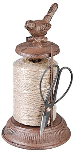 MAISONICA Cast Iron String Dispenser With Scissors - Cast Iron, Twine, Metal - Garden Outdoor - 23cm