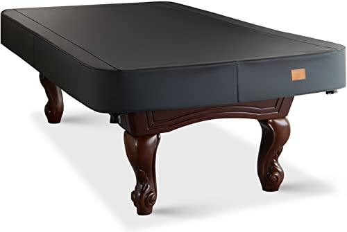 BearCover Heavy Duty Leatherette Billiard Pool Table Cover, Waterproof & Tearproof Covers for Pool Table 7/8/9FT Fitted (9 Feet/ Black)