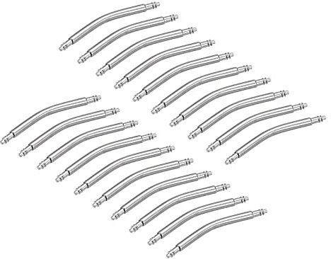 sourcing map 22 mm gebogene Federstege, 1,8 mm Durchmesser, Edelstahl, Doppelflansch-Ende, Uhrenarmband, Verbindungsstifte, 20 Stück