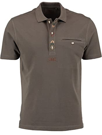 OS Trachten Herren Poloshirt Kurzarm Jagdshirt mit Polokragen Esoqo, Größe:XXL, Farbe:dunkelgrün