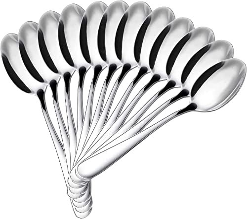 AURSTORE BASA Pack Kaffeelöffel aus Edelstahl, spülmaschinengeeignet– Löffellänge (12 cm) (4,72 Zoll) (12 Pcs)