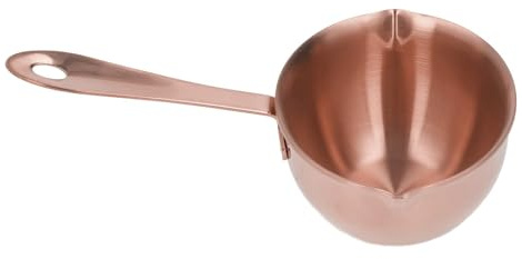 Milk Chocolate Pan, Hot Oil Saucepan Stainless Steel Ergonomic Portable 2 Spouts for Cooking for Soap Rose Gold